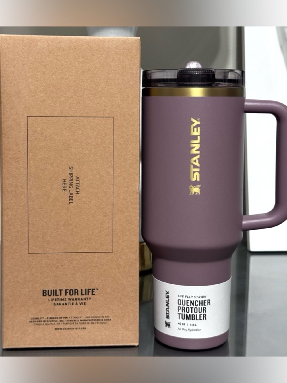 STANLEY QUENCHER PROTOUR FLIP STRAW 40OZ TUMBLER, CASHMERE